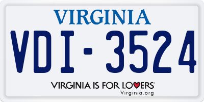 VA license plate VDI3524