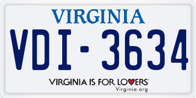 VA license plate VDI3634