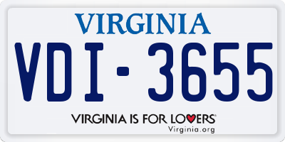 VA license plate VDI3655