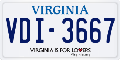 VA license plate VDI3667