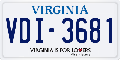 VA license plate VDI3681