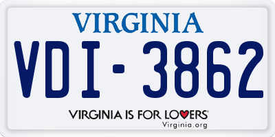 VA license plate VDI3862