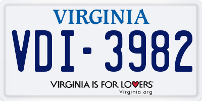 VA license plate VDI3982