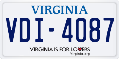 VA license plate VDI4087