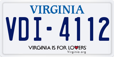 VA license plate VDI4112