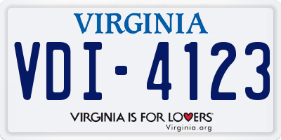 VA license plate VDI4123