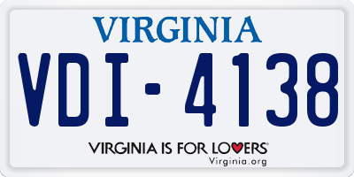 VA license plate VDI4138