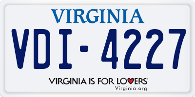 VA license plate VDI4227