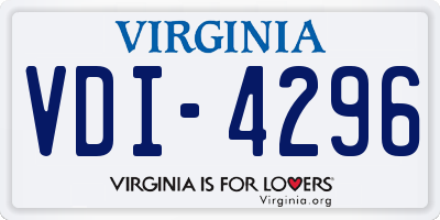 VA license plate VDI4296