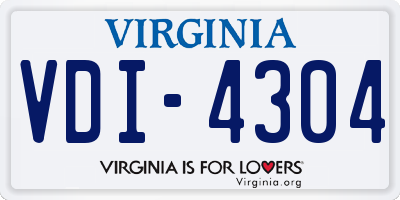 VA license plate VDI4304