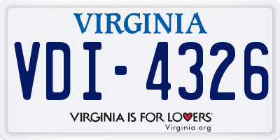 VA license plate VDI4326