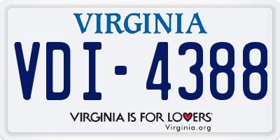 VA license plate VDI4388