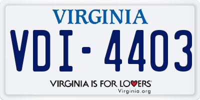 VA license plate VDI4403