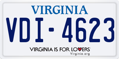 VA license plate VDI4623