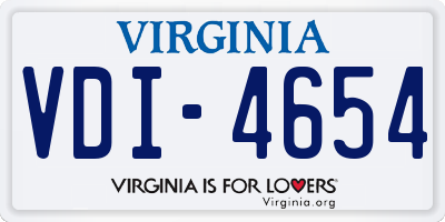 VA license plate VDI4654