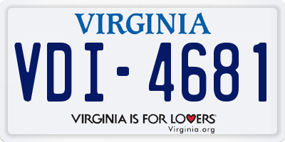 VA license plate VDI4681