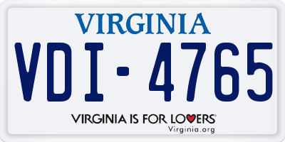 VA license plate VDI4765