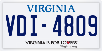 VA license plate VDI4809