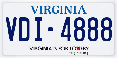 VA license plate VDI4888