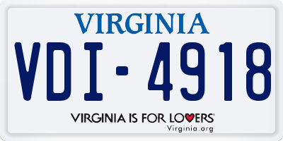 VA license plate VDI4918
