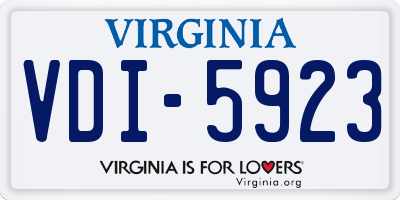 VA license plate VDI5923