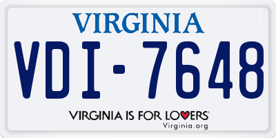 VA license plate VDI7648