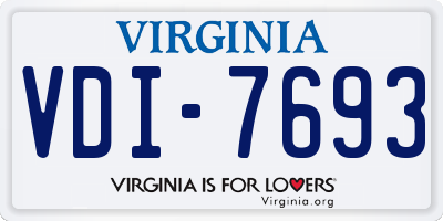 VA license plate VDI7693