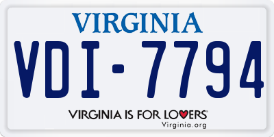VA license plate VDI7794