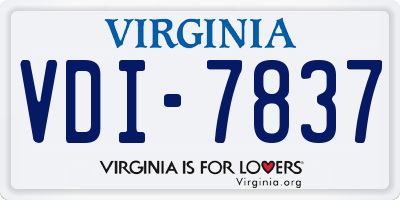 VA license plate VDI7837