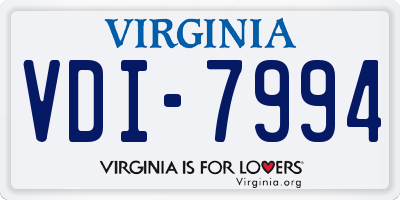 VA license plate VDI7994