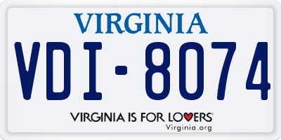 VA license plate VDI8074