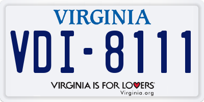 VA license plate VDI8111