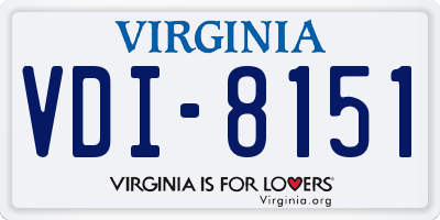 VA license plate VDI8151