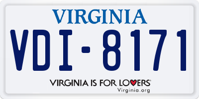 VA license plate VDI8171