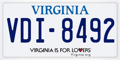 VA license plate VDI8492