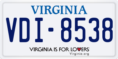 VA license plate VDI8538