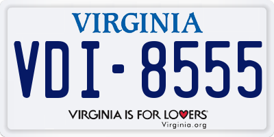 VA license plate VDI8555