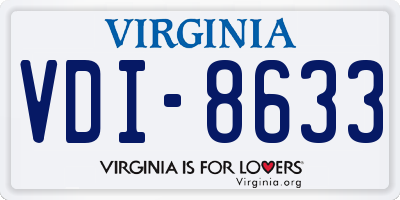 VA license plate VDI8633