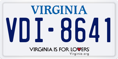 VA license plate VDI8641