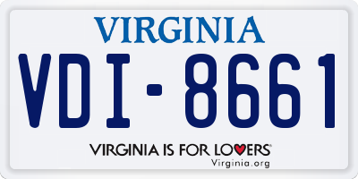VA license plate VDI8661