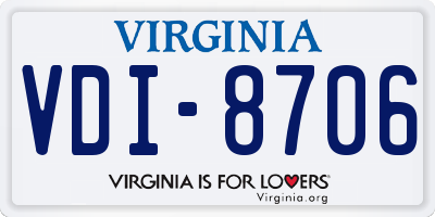 VA license plate VDI8706