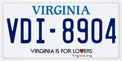 VA license plate VDI8904
