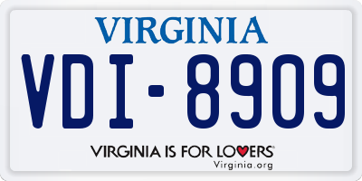 VA license plate VDI8909