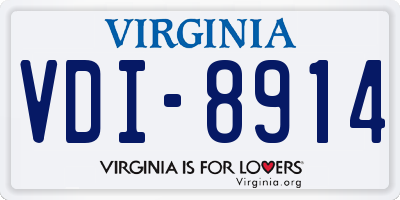 VA license plate VDI8914