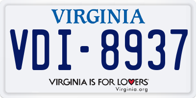 VA license plate VDI8937