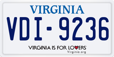 VA license plate VDI9236