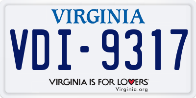 VA license plate VDI9317