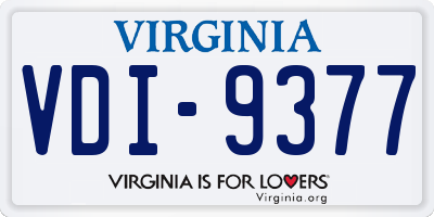 VA license plate VDI9377