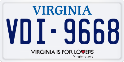 VA license plate VDI9668