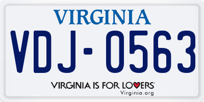 VA license plate VDJ0563